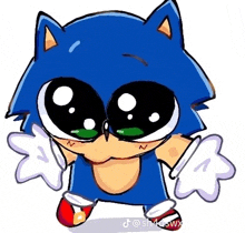 a cartoon of sonic the hedgehog with big eyes