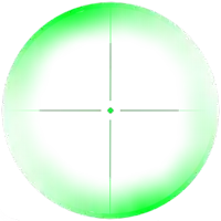 a green target with a white background and a green crosshair