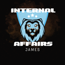 a logo for internal affairs james with a lion