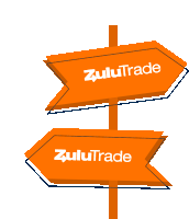 two orange arrows pointing in opposite directions that say zulu trade