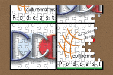 a puzzle with the word podcast on it