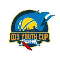 a logo for the ols youth cup with a shark and a heart