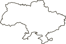 a black and white drawing of a map of ukraine on a white background