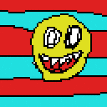 a pixel art drawing of a smiley face