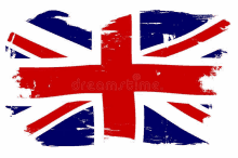 the flag of the united kingdom is painted with a brush stroke .