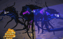 a computer generated image of a monster with purple eyes and tentacles