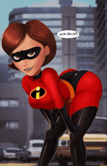 a cartoon of a woman in a superhero costume with a sign that says did you miss me