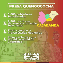 a poster for villar gobernador shows a map of the area