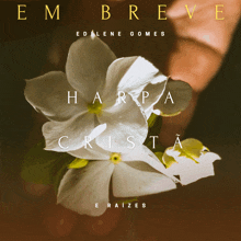 a person holding a white flower with the words embrave edalene gomes on the bottom