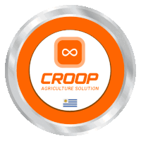 a logo for croop agriculture solution has an infinity symbol