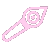 a pink chainsaw with a flower on it is on a white background .