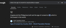 a google search for age of consent by country 2024