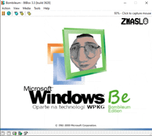 a microsoft windows be screen shows a picture of a man with glasses