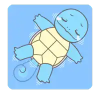 a cartoon drawing of a turtle laying on its back