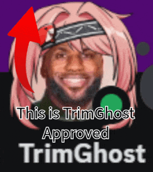 a picture of lebron james with pink hair and the words trimghost approved