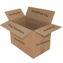 a cardboard box that says the meatbox on the side