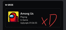 among us playing in game uptynelo 1:06:55 xd