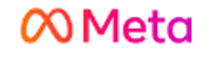 the word meta is written in pink and orange letters on a white background .