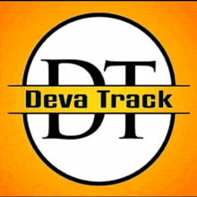 a logo for deva track with a yellow background