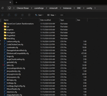 a screenshot of a computer screen showing a list of minecraft files