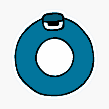 a blue circle with a white circle in the center