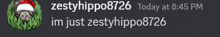 a screenshot of a message from zestyhippo8726