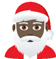 a black santa claus with a white beard