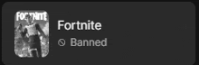 a black and white image of a game called fortnite that is banned