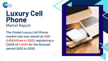 a luxury cell phone market report with a picture of a cell phone