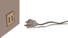 a drawing of a plug plugged into an outlet