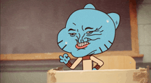 gumball from the amazing world of gumball is making a face