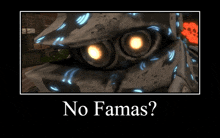 a poster that says no famas with a picture of a robot