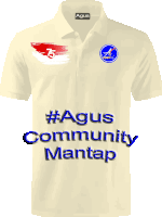 a polo shirt that says # agus community mantap on it