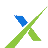 a green and blue x with a blue triangle in the middle .