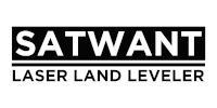 a black and white logo for a company called sat want laser land leveler