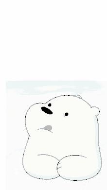 ice bear from we bare bears is laying down on the ground with his tongue out .