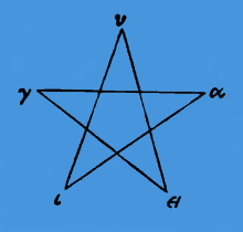 a drawing of a star with the letters y l and a written on it