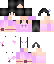 a minecraft skin of a girl in a purple dress with black hair .