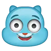 gumball from the amazing world of gumball has a smiley face