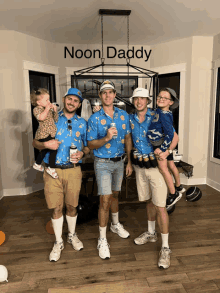 a group of men are posing for a photo with the caption noon daddy