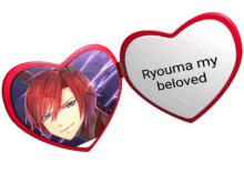 a red heart with a picture of a boy and the words ryoma my beloved