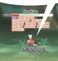 a screenshot of a video game shows a pokemon called magikarp