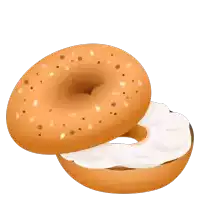 an illustration of a bagel with cream cheese