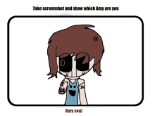 a drawing of amy soul asking people to take a screenshot and show which amy are you