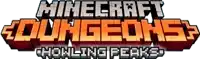 a logo for minecraft dungeons houlding peaks