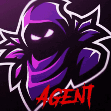 a purple and white logo with the word agent underneath