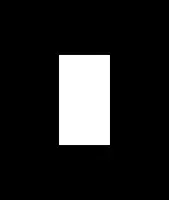 a white square on a black background that looks like a rectangle .