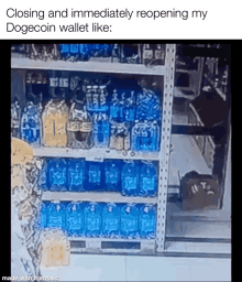 a person is closing and immediately reopening a dogecoin wallet in a store .