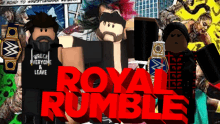 a poster for the royal rumble with wrestlers