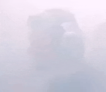 a silhouette of a person is visible through the fog .